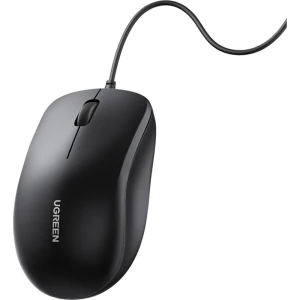 Myszka optyczna przewodowa Ugreen MU007, USB, 1200 DPI, czarna 