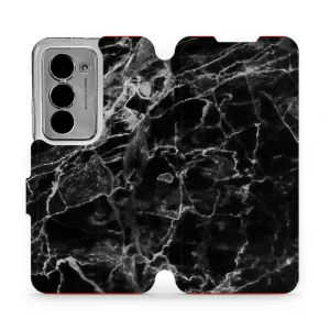 Etui z klapką do Xiaomi Redmi 15 4G, Mobiwear Book, czarny marmur