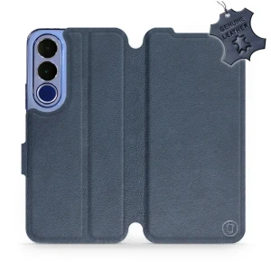Etui z naturalnej skóry do Vivo V70 FE 5G, Mobiwear Leather, granatowe