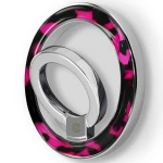 Magnetyczny ring, uchwyt na telefon, na palec Crong Deluxe Ring Holder MagSafe, czarno-różowy