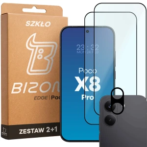 2x Szkło + szybka na aparat Bizon Glass Edge Pack do Xiaomi POCO X8 Pro