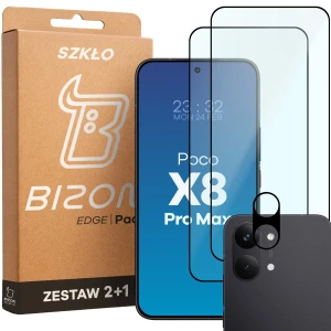 2x Szkło + szybka na aparat Bizon Glass Edge Pack do Xiaomi POCO X8 Pro Max