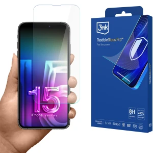 OUTLET: Szkło hybrydowe 3mk FlexibleGlass Pro do iPhone 15