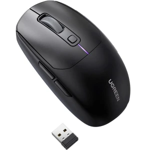 OUTLET: Mysz komputerowa Ugreen MU103, Bluetooth 5.0,  USB 2.4 GHz + kabel USB-A / USB-C, czarna