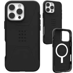 OUTLET: Etui pancerne Urban Armor Gear Civilian Mag do MagSafe do iPhone 16 Pro Max, czarne