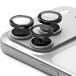 OUTLET: Nakładki na aparat Ringke Camera Lens Frame Glass do iPhone 17 Pro Max / 17 Pro, czarno-przezroczyste