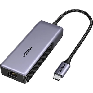 OUTLET: Adapter Ugreen CM848 USB-C do RJ45 Ethernet, 5 Gb/s, 10 cm, czarno-szary