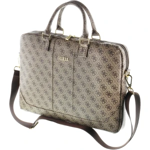 Torba do laptopa do 15'' Guess 4G Uptown, brązowa