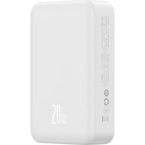 Powerbank indukcyjny Baseus EnerFill FM41 do MagSafe, 15W, 1x USB-C, 20W, 20000mAh + kabel USB-C, biały