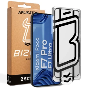 Szkło hartowane z ramką aplikacyjną Bizon Glass Aplikator Edge do Xiaomi POCO F7 Pro / F7 Ultra, 2 zestawy