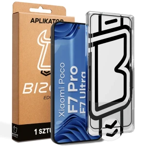 Szkło hartowane z ramką aplikacyjną Bizon Glass Aplikator Edge do Xiaomi POCO F7 Pro / F7 Ultra, 1 zestaw