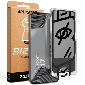Szkło prywatyzujące z ramką aplikacyjną Bizon Glass Aplikator Shadow do Xiaomi 17, 2 zestawy