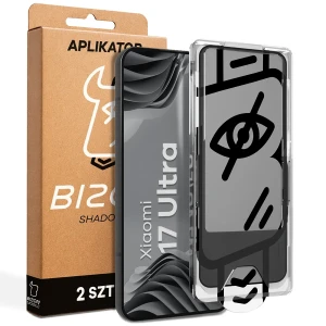 Szkło prywatyzujące z ramką aplikacyjną Bizon Glass Aplikator Shadow do Xiaomi 17 Ultra, 2 zestawy
