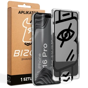Szkło prywatyzujące z ramką aplikacyjną Bizon Glass Aplikator Shadow do iPhone 16 Pro, 1 zestaw