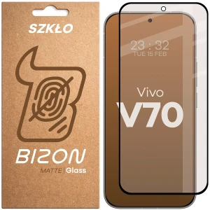 Matowe szkło hartowane Bizon Glass Matte do Vivo V70 5G, czarna ramka