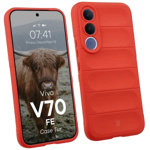 Pancerne etui Bizon Case Tur do Vivo V70 FE 5G, czerwone