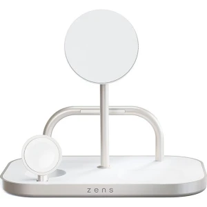 Bezprzewodowa ładowarka biurkowa ZENS 4w1 Wireless Charger 60W Qi2 / USB-C, biała