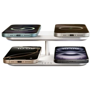 Ładowarka bezprzewodowa 4w1 Qi2 4x15W, ZENS Quattro Wireless Charger Pro 4 MagSafe, biała