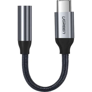 OUTLET: Kabel / adapter Ugreen przejściówka do słuchawek mini jack na USB-C, 10cm, szary