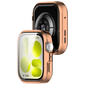 Etui z osłoną ekranu Bizon Case Watch Felipe do Huawei Watch Fit 5, różowozłote