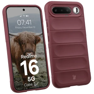 Pancerne etui Bizon Case Tur do Realme 16 5G, burgundowe