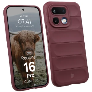 Pancerne etui Bizon Case Tur do Realme 16 Pro 5G, burgundowe
