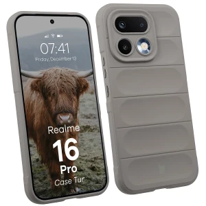 Pancerne etui Bizon Case Tur do Realme 16 Pro 5G, jasnoszare