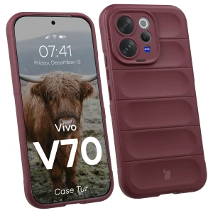 Pancerne etui Bizon Case Tur do Vivo V70 5G, burgundowe