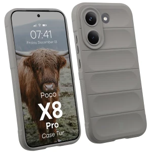 Pancerne etui Bizon Case Tur do Xiaomi POCO X8 Pro, jasnoszare