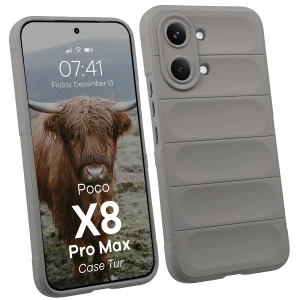 Pancerne etui Bizon Case Tur do Xiaomi POCO X8 Pro Max, jasnoszare