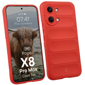Pancerne etui Bizon Case Tur do Xiaomi POCO X8 Pro Max, czerwone