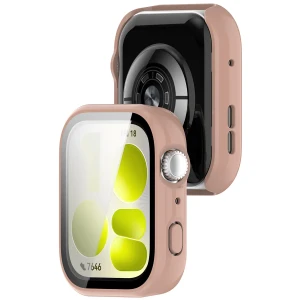 Etui ze szkłem do zegarka Bizon Case Watch Adamo do Huawei Watch Fit 5, różowe