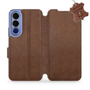 Etui z naturalnej skóry do Vivo V70 FE 5G, Mobiwear Leather, brązowe