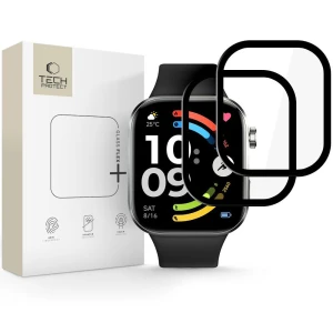 Szkło hybrydowe Tech-Protect Glass Flex+ do Xiaomi Redmi Watch 6, 2 sztuki, przezroczyste z czarną ramką