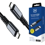 Kabel z oplotem 3mk Hyper Cable USB-C do USB-C, 240W, PD, 8K/60Hz, 40Gb/s, Thunderbolt 4, 2 m, czarny