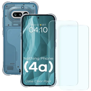 Elastyczne etui + 2x szkło hartowane Bizon Case Clear Pack do Nothing Phone (4a)