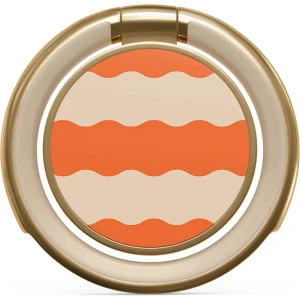 Samoprzylepny ring / uchwyt na telefon / na palec / stojak Burga Magnetic Ring Holder, Papaya, złoty w beżowo pomarańczowy wzór
