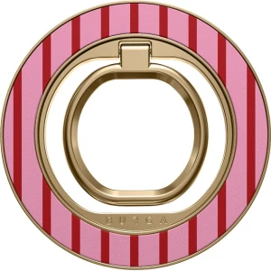 Magnetyczny ring / uchwyt na telefon / na palec / stojak Burga Magnetic Ring Holder Happy Hour, złoty w różowy wzór w paski