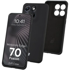 Silikonowe etui Bizon Soft Case do Motorola Edge 70 Fusion, czarne