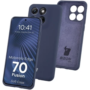 Silikonowe etui Bizon Soft Case do Motorola Edge 70 Fusion, ciemnoniebieskie