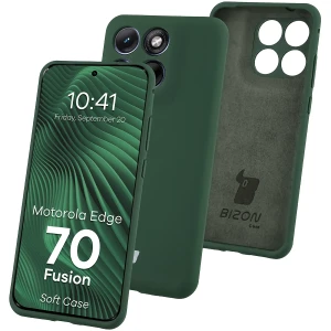 Silikonowe etui Bizon Soft Case do Motorola Edge 70 Fusion, ciemnozielone