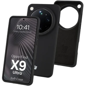 Silikonowe etui Bizon Soft Case do Oppo Find X9 Ultra, czarne