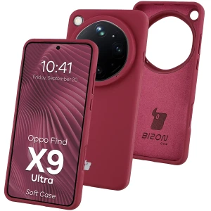 Silikonowe etui Bizon Soft Case do Oppo Find X9 Ultra, ciemnofioletowe