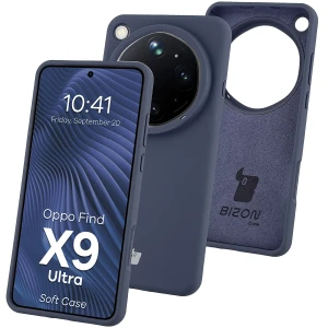 Silikonowe etui Bizon Soft Case do Oppo Find X9 Ultra, ciemnoniebieskie