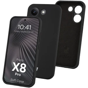 Silikonowe etui Bizon Soft Case do Xiaomi POCO X8 Pro, czarne