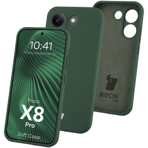 Silikonowe etui Bizon Soft Case do Xiaomi POCO X8 Pro, ciemnozielone