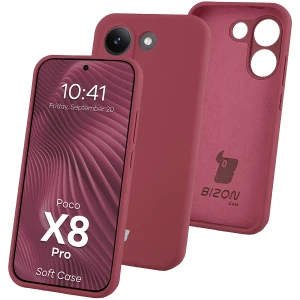 Silikonowe etui Bizon Soft Case do Xiaomi POCO X8 Pro, ciemnofioletowe