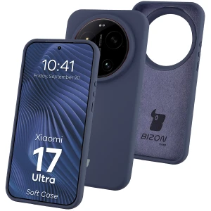 Silikonowe etui Bizon Soft Case do Xiaomi 17 Ultra, ciemnoniebieskie