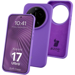 Silikonowe etui Bizon Soft Case do Xiaomi 17 Ultra, fioletowe