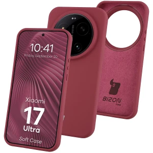 Silikonowe etui Bizon Soft Case do Xiaomi 17 Ultra, ciemnofioletowe